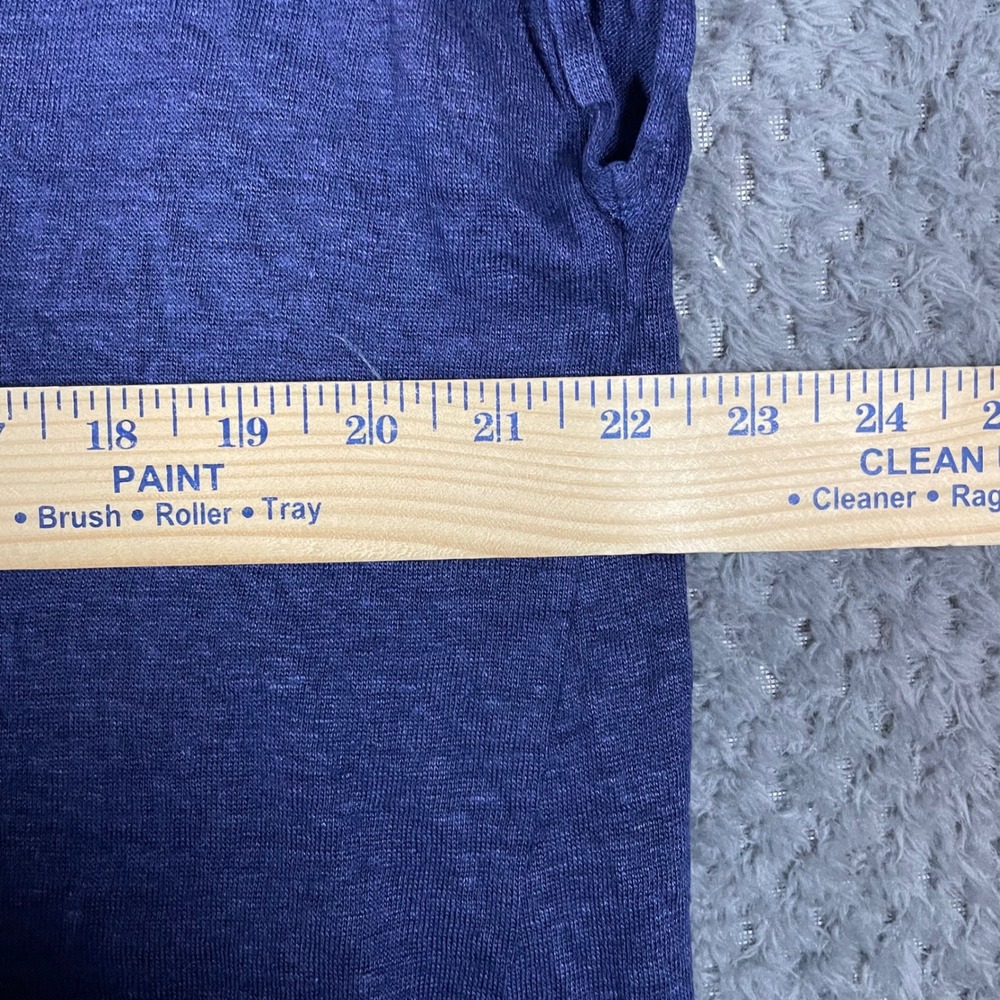 J. Jill Love Linen Navy Blue Short Sleeve Top XL 100% Linen Minimalist Coastal - Picture 8 of 9